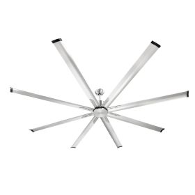 96 In Ceiling Fan without Light, 6-Speed Remote Control, Aluminum 8-Blade, Reversible DC Motor, Modern Low Profile Flush Mount Fan for Bedroom