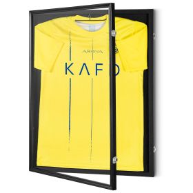 2PCs Jersey Display Frame Case, 23.3x31.2x1.5 in, Large Lockable Sport Jersey Shadow Box with 98% UV Protection PC Glass and Hangers