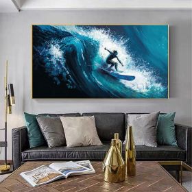 Hand Painted Oil Painting Large Original Surf Sports Oil Painting On Canvas Abstract Seascape Canvas Wall Art Custom Painting Ocean Art Living Ro (Style: 01, size: 150x220cm)