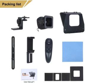 Portable Smartphone SLR Camera Teleprompter With Mobile Phone Holder Remote Control Video Recording Live Interview Stage Speech Video Production (Option: Black)